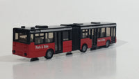 SIKU Park & Ride Articulated Hinged Bus Black and Red Die Cast Toy Public Transit Vehicle