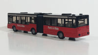 SIKU Park & Ride Articulated Hinged Bus Black and Red Die Cast Toy Public Transit Vehicle