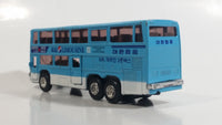 Unknown Brand Korean Airline KAL Limousine Double Decker Airport Bus Sky Blue Die Cast Toy Public Transit Vehicle