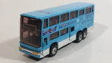 Unknown Brand Korean Airline KAL Limousine Double Decker Airport Bus Sky Blue Die Cast Toy Public Transit Vehicle