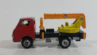 Rare Eidai Grip No. 40 Skymaster Utility Crane Truck Red Yellow, Black, Orange 1/62 Scale Die Cast Toy Car Construction Equipment Machinery Vehicle with Driver Inside