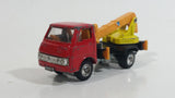 Rare Eidai Grip No. 40 Skymaster Utility Crane Truck Red Yellow, Black, Orange 1/62 Scale Die Cast Toy Car Construction Equipment Machinery Vehicle with Driver Inside