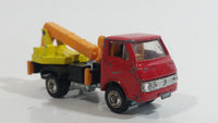 Rare Eidai Grip No. 40 Skymaster Utility Crane Truck Red Yellow, Black, Orange 1/62 Scale Die Cast Toy Car Construction Equipment Machinery Vehicle with Driver Inside