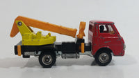 Rare Eidai Grip No. 40 Skymaster Utility Crane Truck Red Yellow, Black, Orange 1/62 Scale Die Cast Toy Car Construction Equipment Machinery Vehicle with Driver Inside