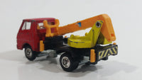 Rare Eidai Grip No. 40 Skymaster Utility Crane Truck Red Yellow, Black, Orange 1/62 Scale Die Cast Toy Car Construction Equipment Machinery Vehicle with Driver Inside