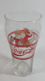Enjoy Coca-Cola Santa Claus Holding a Bottle with Helicopter and Train Set Christmas Holiday Themed  6" Tall Glass Cup