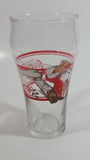 Enjoy Coca-Cola Santa Claus Holding a Bottle with Helicopter and Train Set Christmas Holiday Themed  6" Tall Glass Cup