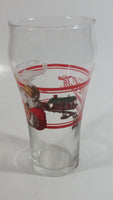 Enjoy Coca-Cola Santa Claus Holding a Bottle with Helicopter and Train Set Christmas Holiday Themed  6" Tall Glass Cup