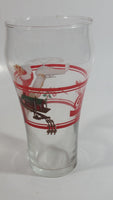 Enjoy Coca-Cola Santa Claus Holding a Bottle with Helicopter and Train Set Christmas Holiday Themed  6" Tall Glass Cup