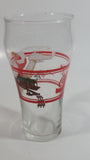 Enjoy Coca-Cola Santa Claus Holding a Bottle with Helicopter and Train Set Christmas Holiday Themed  6" Tall Glass Cup