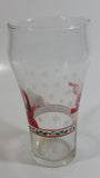 Enjoy Coca-Cola Santa Claus Holding a Bottle with Snowflakes and Holly Border Christmas Holiday Themed 6" Tall Glass Cup