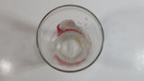 Enjoy Coca-Cola Santa Claus Holding a Bottle with Snowflakes and Holly Border Christmas Holiday Themed 6" Tall Glass Cup