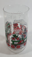 1980s McCrory Stores Inc Enjoy Coca-Cola Classic Santa Claus Conducting The North Pole Express Train Christmas Holiday Themed 6" Tall Glass Cup