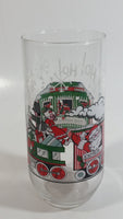 1980s McCrory Stores Inc Enjoy Coca-Cola Classic Santa Claus Conducting The North Pole Express Train Christmas Holiday Themed 6" Tall Glass Cup