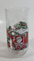 1980s McCrory Stores Inc Enjoy Coca-Cola Classic Santa Claus Conducting The North Pole Express Train Christmas Holiday Themed 6" Tall Glass Cup
