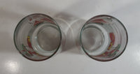 1980s McCrory Stores Inc Set of 2 Coca-Cola Santa Claus Fireplace with Stockings and Toys Christmas Holiday Themed 6" Tall Glass Cup