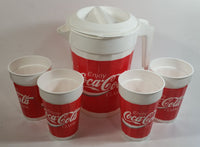 PackerWare Enjoy Coca-Cola Classic Plastic Pitcher with 4 Matching Cups
