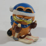 Vintage Enesco Garfield Skiing Skier Ceramic Cat Cartoon Character Decorative Ornament 2 3/4" Tall