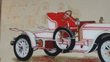 Vintage Mercedes Simplex Antique Car with House in Background 12" x 16" Wood Framed Glass Mirror Man Cave Garage Collectible