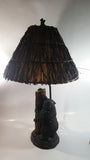 Cal Lighting Resin Bear and Bee 30" Tall Lamp Light with Branch Covered Shade