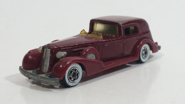 1983 Hot Wheels '35 Classic Caddy Cadillac Maroon Die Cast Toy Car Vehicle