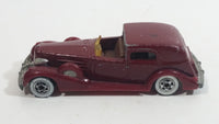 1983 Hot Wheels '35 Classic Caddy Cadillac Maroon Die Cast Toy Car Vehicle