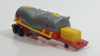 Majorette Semi Powder Transporter Trailer Tanker No. 379 Red Yellow Grey 1/100 Scale Die Cast Toy Car Vehicle