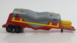 Majorette Semi Powder Transporter Trailer Tanker No. 379 Red Yellow Grey 1/100 Scale Die Cast Toy Car Vehicle