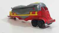 Majorette Semi Powder Transporter Trailer Tanker No. 379 Red Yellow Grey 1/100 Scale Die Cast Toy Car Vehicle