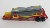 Majorette Semi Powder Transporter Trailer Tanker No. 379 Red Yellow Grey 1/100 Scale Die Cast Toy Car Vehicle