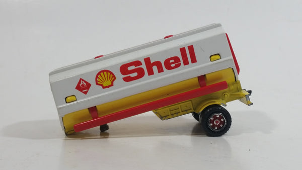 Vintage Majorette Shell Oil Fuel Tanker Trailer Yellow , Red White Die Cast Toy Car Vehicle