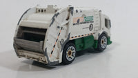 Rare 2005 Matchbox City Works Trash Truck Clean & Green White and Green Die Cast Toy Car Vehicle