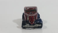 1989 Hot Wheels Park 'n Plates '34 Ford 3-Window Metalflake Blue Painted Maroon Die Cast Toy Car Hot Rod Vehicle