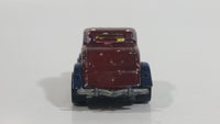 1989 Hot Wheels Park 'n Plates '34 Ford 3-Window Metalflake Blue Painted Maroon Die Cast Toy Car Hot Rod Vehicle