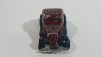 1989 Hot Wheels Park 'n Plates '34 Ford 3-Window Metalflake Blue Painted Maroon Die Cast Toy Car Hot Rod Vehicle