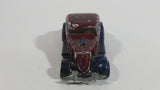 1989 Hot Wheels Park 'n Plates '34 Ford 3-Window Metalflake Blue Painted Maroon Die Cast Toy Car Hot Rod Vehicle