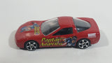 2002 Maisto Marvel Comics Captain America 1997 Chevrolet Corvette Red Die Cast Toy Car Vehicle