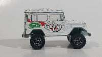 Majorette No. 277 Toyota 4x4 White Rallye 80 Star 1/53 Scale Die Cast Toy Car Vehicle with Opening Rear Window