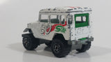 Majorette No. 277 Toyota 4x4 White Rallye 80 Star 1/53 Scale Die Cast Toy Car Vehicle with Opening Rear Window