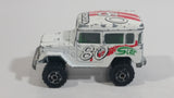 Majorette No. 277 Toyota 4x4 White Rallye 80 Star 1/53 Scale Die Cast Toy Car Vehicle with Opening Rear Window