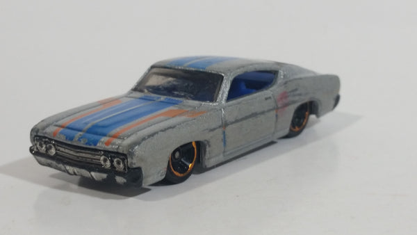 2014 Hot Wheels HW Work Shop Muscle Mania '69 Ford Torino Metalflake Grey Die Cast Toy Muscle Car Vehicle