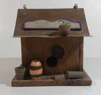 Folk Art Bait Shop Building Wooden Model with Copper Metal Roof Fishing Sportsmen Outdoors Cabin Rustic Collectible
