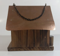 Folk Art Bait Shop Building Wooden Model with Copper Metal Roof Fishing Sportsmen Outdoors Cabin Rustic Collectible