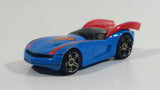 2012 Hot Wheels DC Universe Character Cars Superman Blue Red Cape Die Cast Toy Car Vehicle