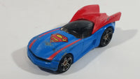 2012 Hot Wheels DC Universe Character Cars Superman Blue Red Cape Die Cast Toy Car Vehicle