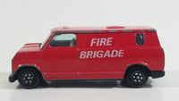 Vintage Yatming No. 1501 Ford Econoline E-150 Fire Brigade Red Van Die Cast Toy Car Emergency Rescue Vehicle