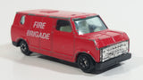 Vintage Yatming No. 1501 Ford Econoline E-150 Fire Brigade Red Van Die Cast Toy Car Emergency Rescue Vehicle