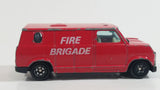 Vintage Yatming No. 1501 Ford Econoline E-150 Fire Brigade Red Van Die Cast Toy Car Emergency Rescue Vehicle