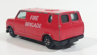 Vintage Yatming No. 1501 Ford Econoline E-150 Fire Brigade Red Van Die Cast Toy Car Emergency Rescue Vehicle