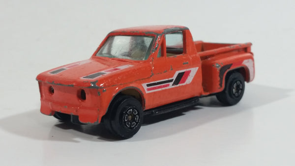 1980s Yatming Chevrolet LUV Stepside Pickup Truck Orange No. 1700 Die Cast Toy Car Vehicle